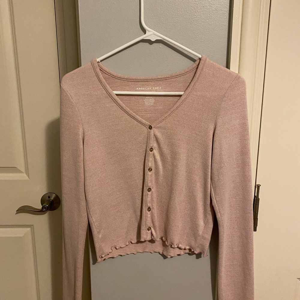 Light Pink Crop Sweater- American Eagle